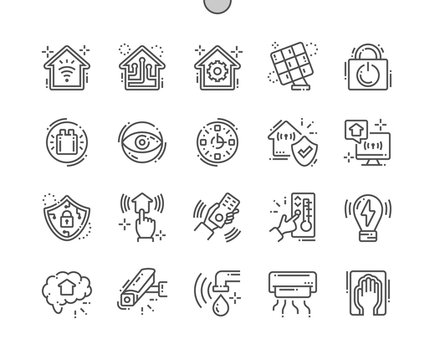 Smart House Well-crafted Pixel Perfect Vector Thin Line Icons 30 2x Grid for Web Graphics and Apps. Simple Minimal Pictogram