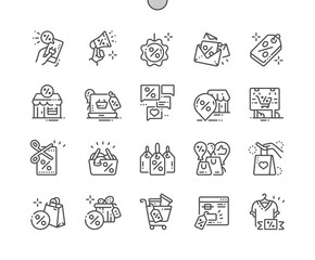 Sales Well-crafted Pixel Perfect Vector Thin Line Icons 30 2x Grid for Web Graphics and Apps. Simple Minimal Pictogram