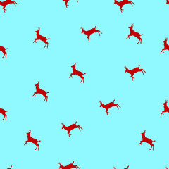 Vector seamless pattern with Christmas deers a