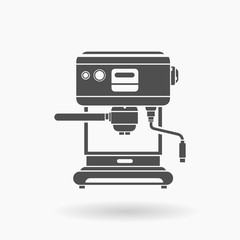 Coffee Maker Machine Icon Illustration silhouette.