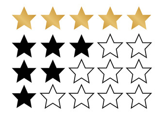 5 star rating icon. Star rate vector illustration