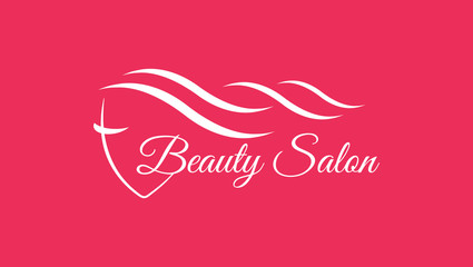 Beautiful woman vector logo template for hair salon. Logo vector cosmetic procedures, spa center