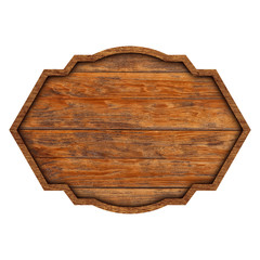 Wooden sign boards isolated on white background with objects clipping path for design work