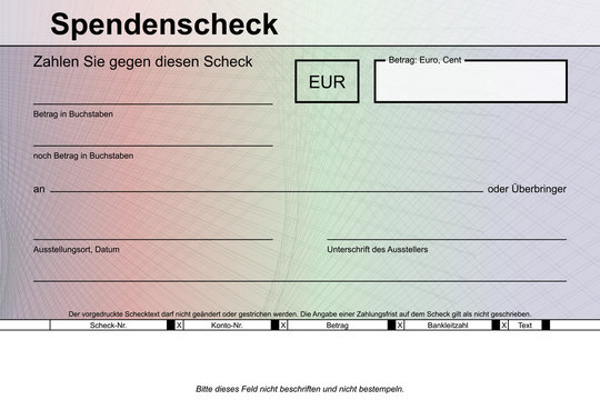 Spendenscheck Event bunt