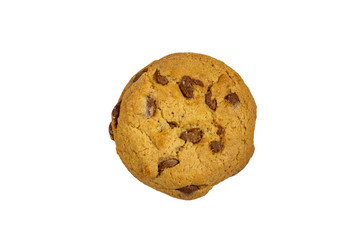 Chocolate chip cookie isolated on white background