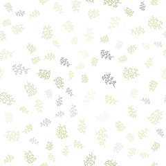 Fototapeta na wymiar Light Green vector seamless doodle pattern with leaves, branches.
