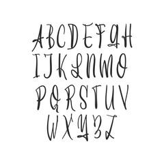 Handwritten lettering vector font aphabet uppercase