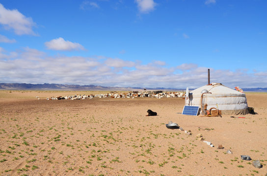 Yurt Village in the Desert Gobi of Mongolia
