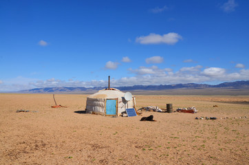 Yurt Village in the Desert Gobi of Mongolia
