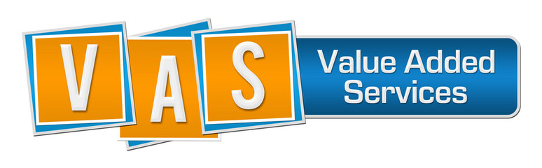 VAS - Value Added Services Blue Orange Squares Bar 