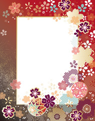 traditional Japanese design kimono / red