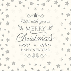 Design of Merry Christmas calligraphy with decorations. Vector.