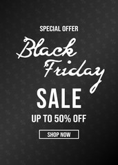 Concept of brochre with background - Black Friday Sale. Vector.