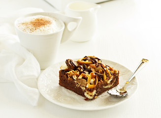 chocolate brownie with caramel.