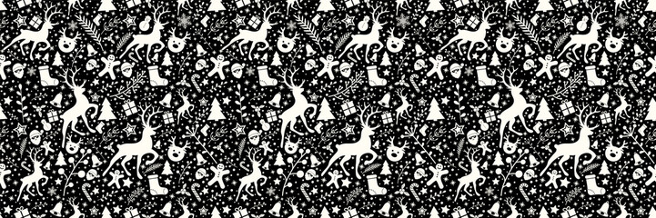 Obraz premium Christmas background with colourful decorations. Vector.