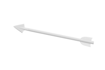 White arrow flying on a white background, 3d illustration