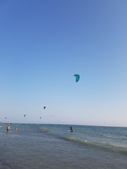 kite surfing on the beach