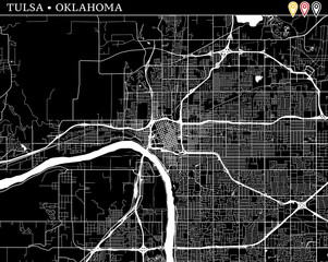 Simple map of Tulsa, Oklahoma