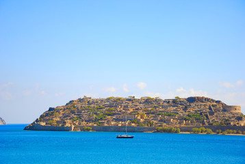 Naklejka premium view on the Spinalonga island at Crete in Greece