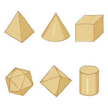 Vector Set of Cartoon Paper Geometry Shapes