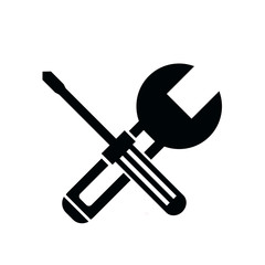 repair tool icon  hammer and snipper mechanical service