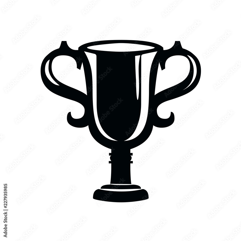 Wall mural golden trophy cup isolated on white