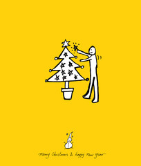 성탄절 / 손으로 그린 성탄전 카드