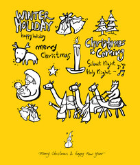 성탄절 / 손으로 그린 성탄전 카드