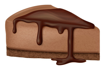 Chocolate cheesecake. Vector illustration.