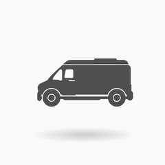 Delivery Truck Vehicle Icon Illustration silhouette.