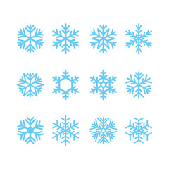 Set of blue snowflakes
