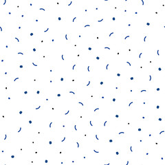 Dark BLUE vector seamless backdrop with dots and lines.