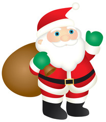 Santa Claus holding sack while waving