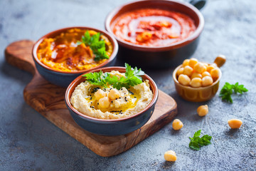 different hummus bowls