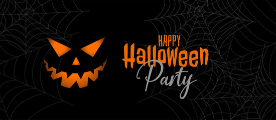 scary halloween party banner design
