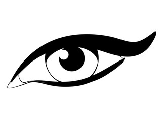 Human eye in black and white