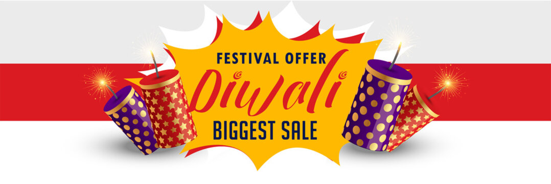 stylish happy diwali sale banner design