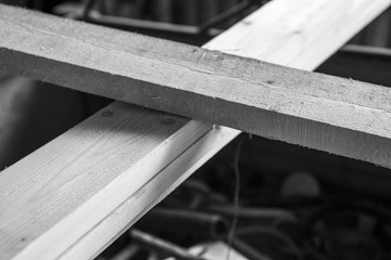 Monochrome background with wooden planks