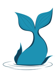 Stylized whale tail silhouette