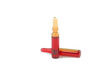 glass ampoule on a white background