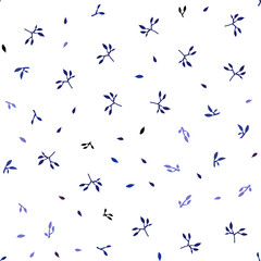 Dark Pink, Blue vector seamless natural background with leaves.