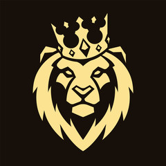 Lion in Crown Vector Mascot