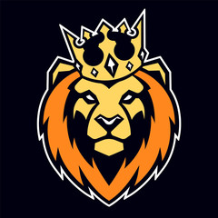 Lion in Crown Vector Mascot