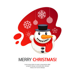 Merry Christmas Card with Snowman