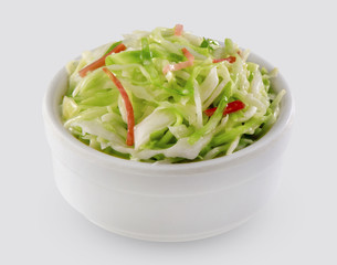 Cole Slaw, A famous salad made by cabbage, mayonnaise and cream