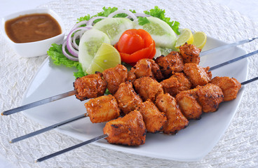 Chicken Boti Kebab, Delicious spicy and marinated boneless chicken meat cooked on charcoal flame.