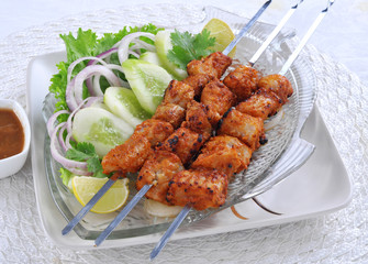 Fish Tikka, Delicious and Spicy Boneless Fish Meat on Skewers