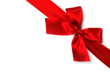 Decorative red satin bow