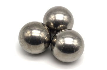 metal balls bearings isolated on white background
