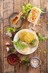 vegan burger with ingredient